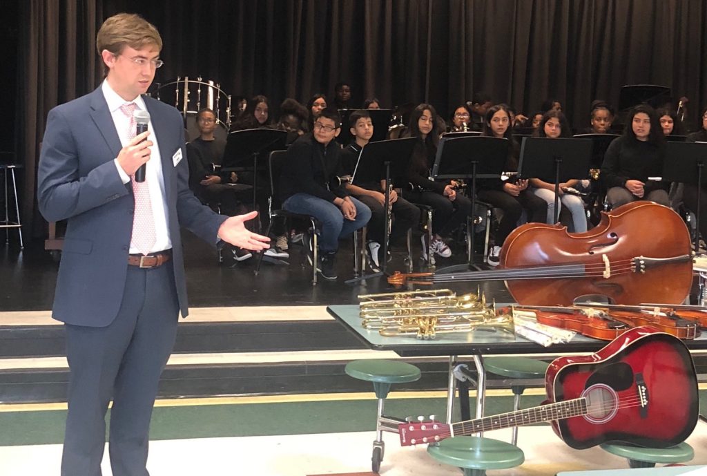 National Pawn Donates Over 100 Musical Instruments To Mecklenburg Public Middle School