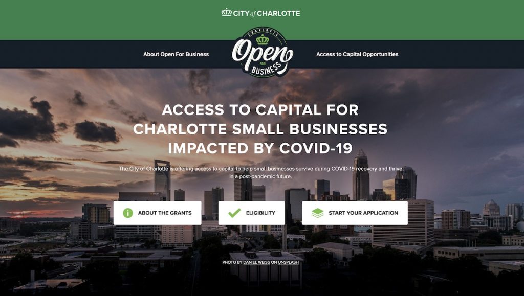 Charlotte Launches ‘Open for Business’ Website to Aid Access to Capital for Small Business