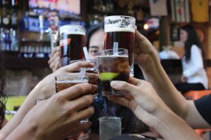 drinking beer