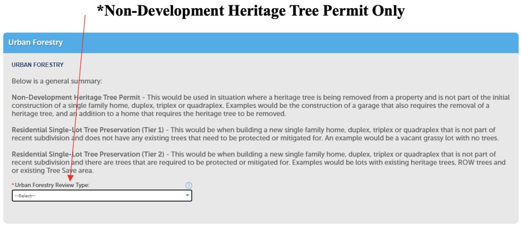 Charlotte heritage tree - non-development
